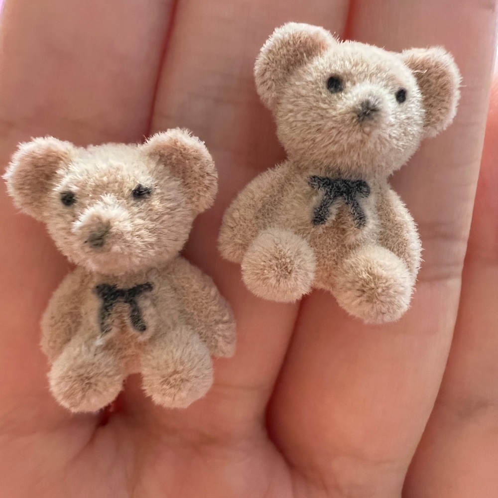 Brown lovely cute bear shaped earrings